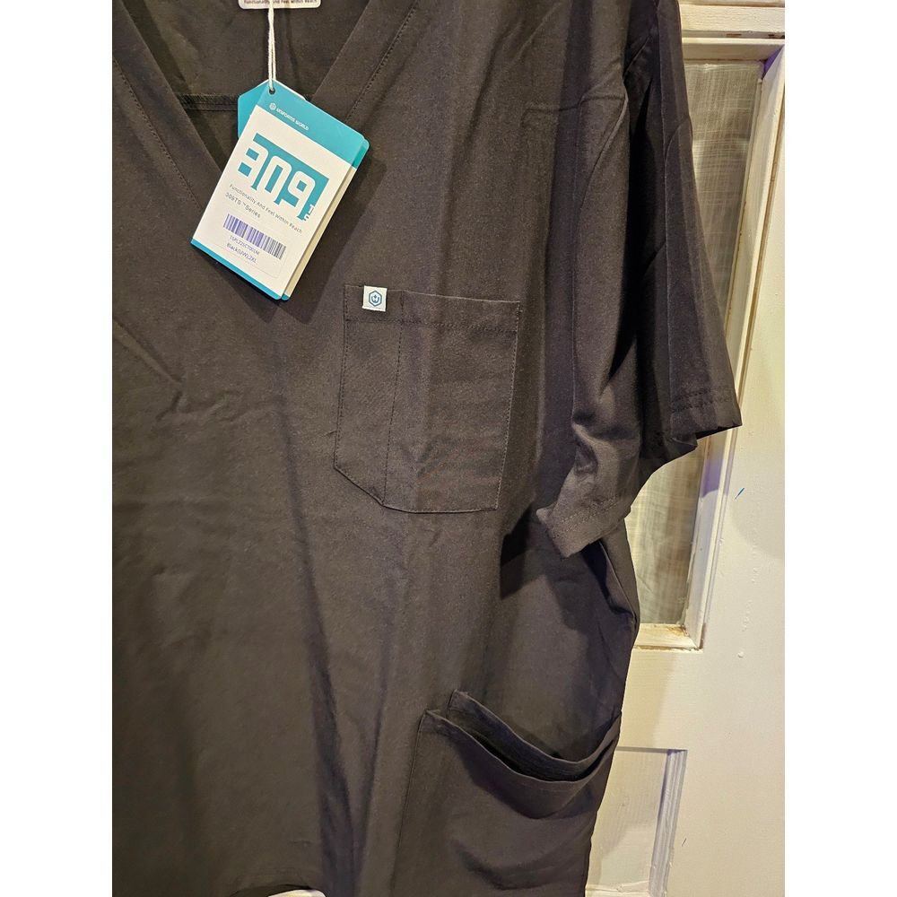 New! Uniform World 309ts series Black Scrub Top‎ Size 2XL - Picture 2 of 5